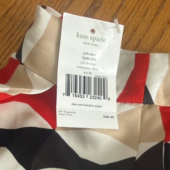 Kate Spade A-Line Skirt - Red, Black, Cream - Picture 2 of 4